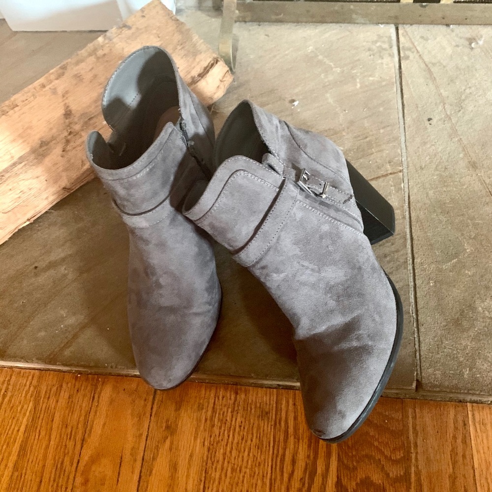Grey Suede Booties size 10.0
